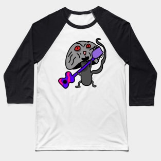 mushroom cat playing guitar Baseball T-Shirt